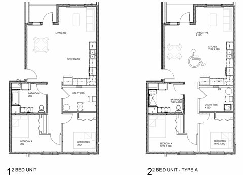 2 Bedroom Floor Plans